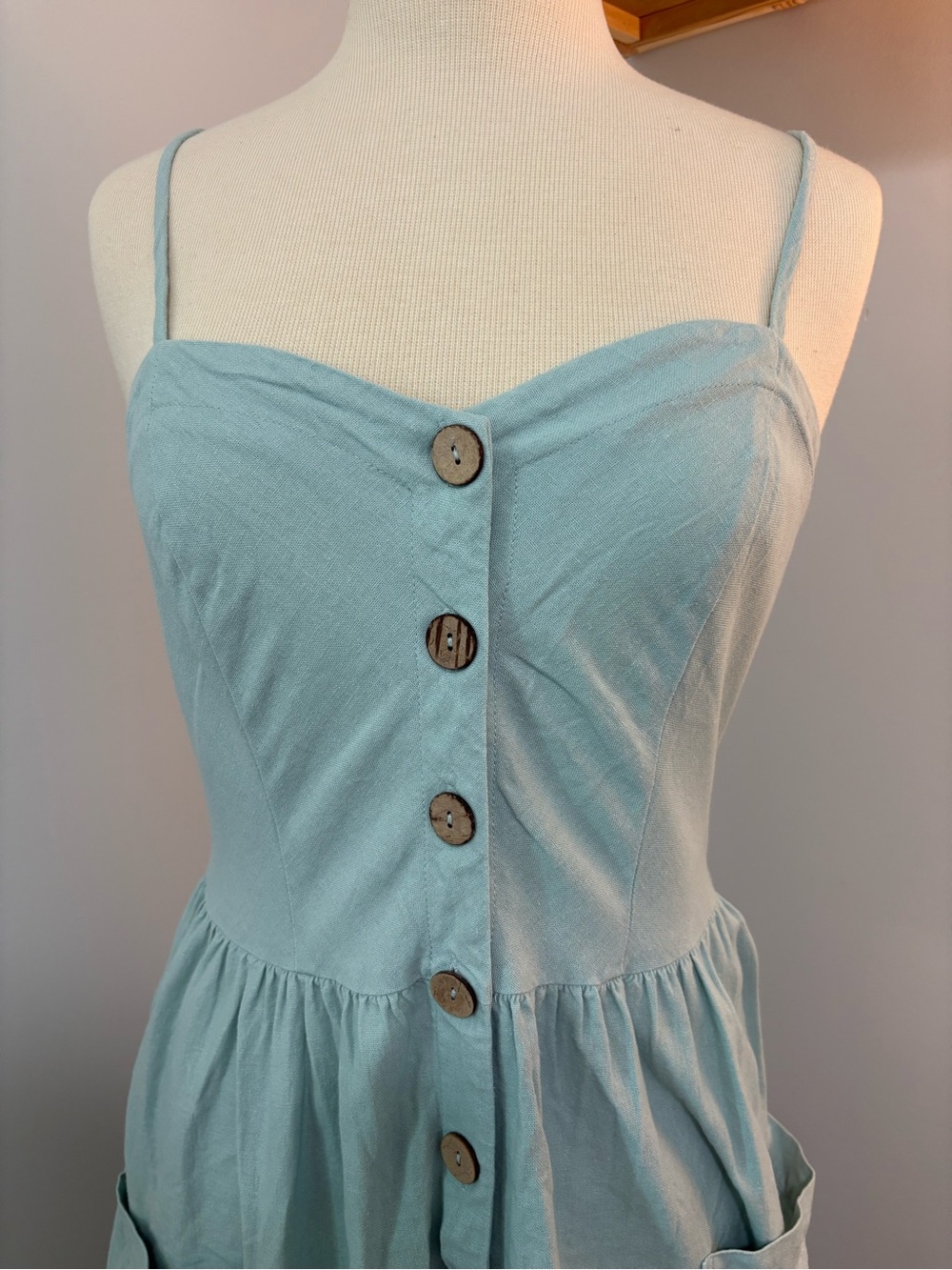 Button-Front Sundress with Pockets - Picture 2 of 12